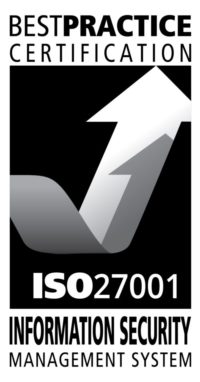 Pacific is ISO 27001 certified - an internationally recognised standard for information security management systems. Black and white image with white arrow pointing upwards - just like Pacific!